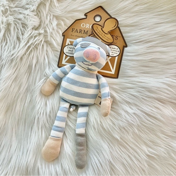 (NEW) Organic farm buddies “pirate pig” pacifier toy for baby - Picture 1 of 3